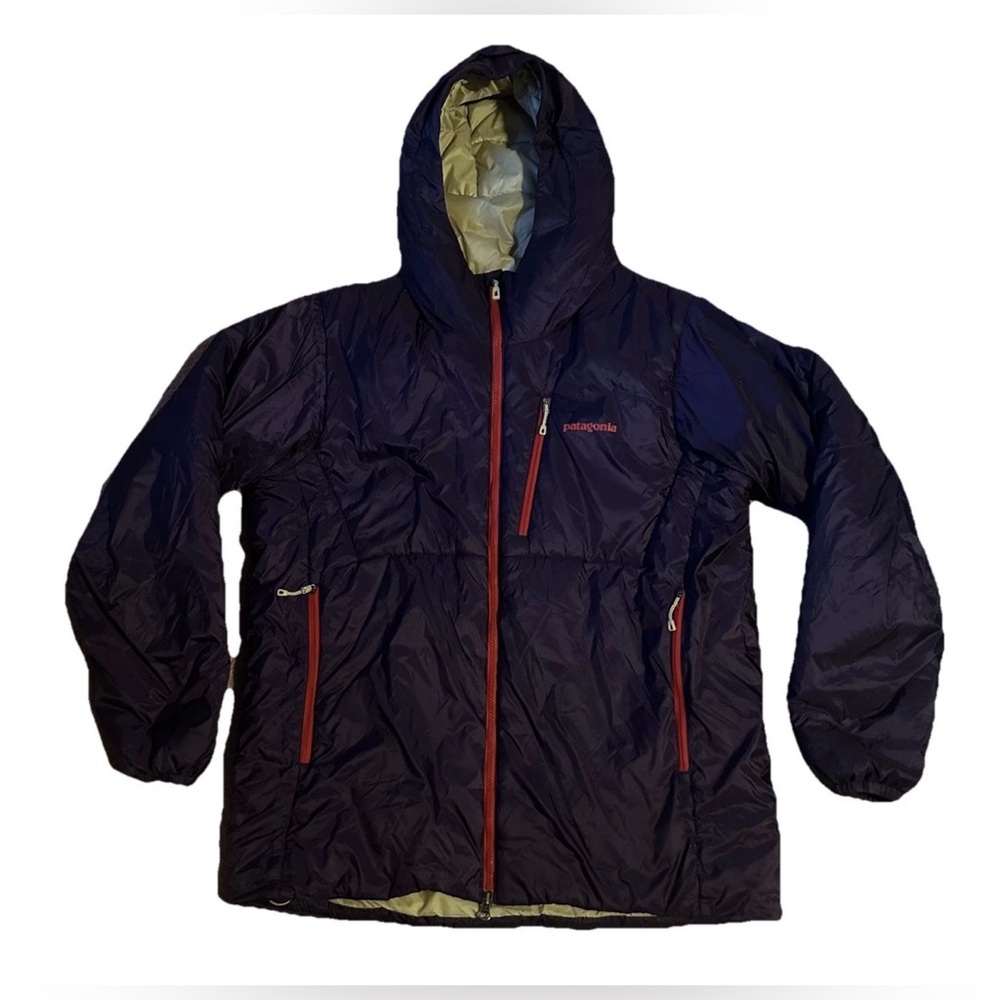 Patagonia Das Parka Puffer Jacket Tempest Purple Men's Large stuff sack Flaws